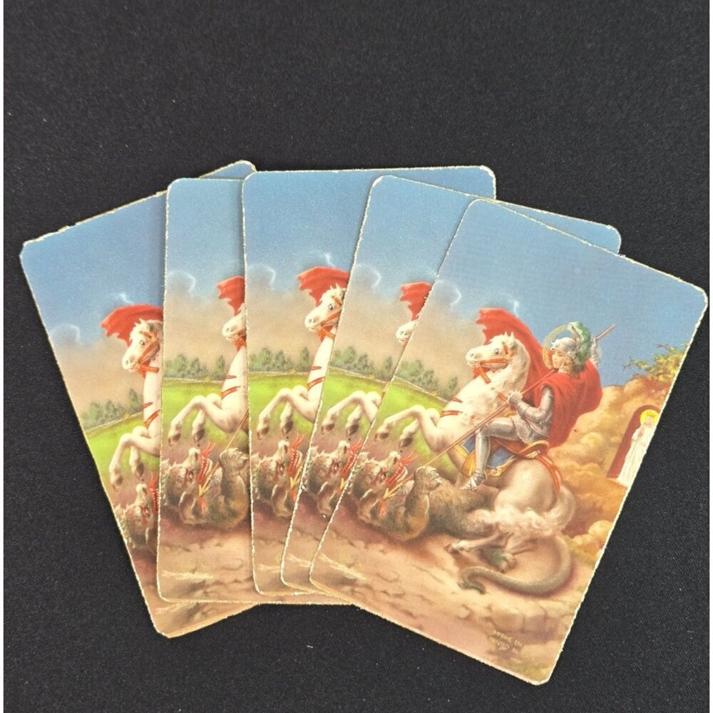 St George Vintage Holy Cards Italy Lot of 5 Patron Saint of Military